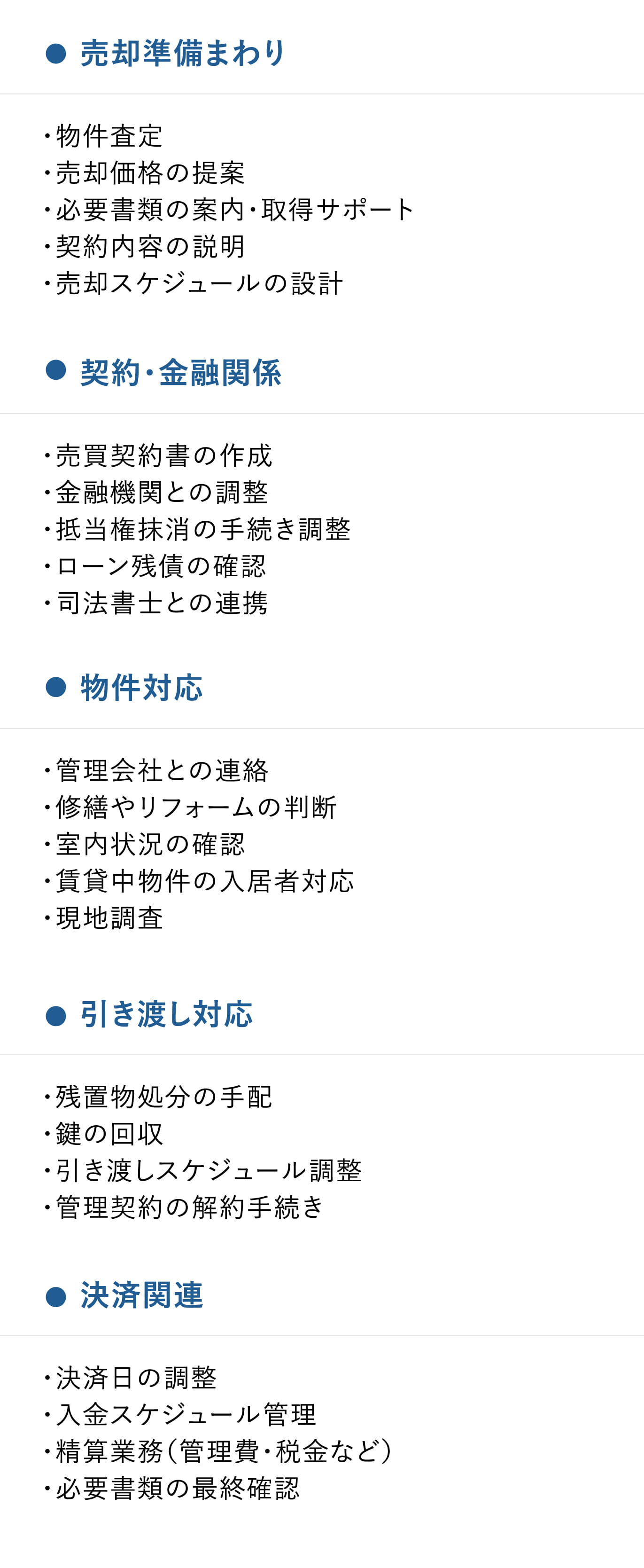 バンデパートナーズにお任せ頂ける手続き一覧
