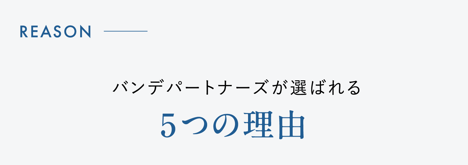 バンデパートナーズが選ばれる5つの理由